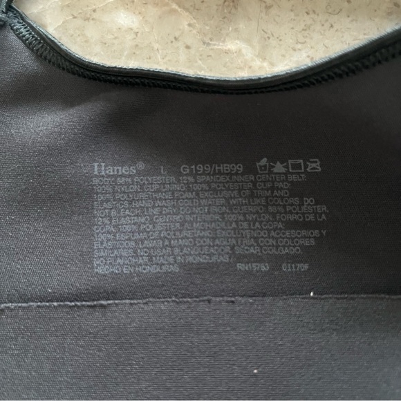 Hanes grey/black back hook closure bra size large - Picture 5 of 6